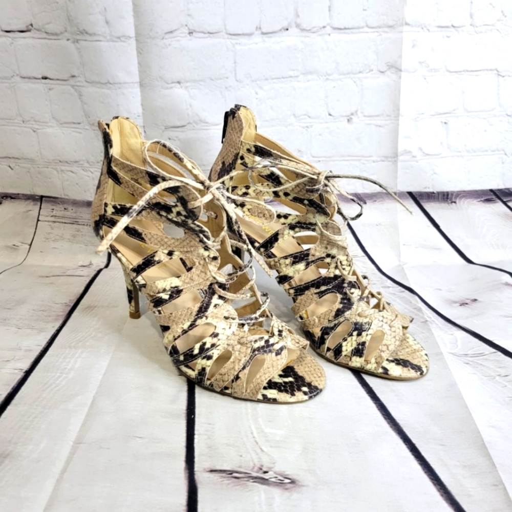 Nine West Lace Up, Snake printe High Heels